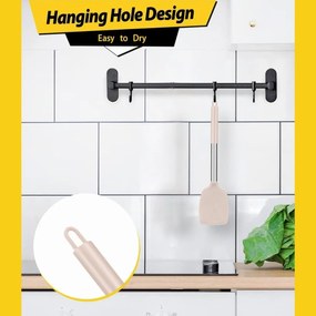 Σπάτουλα Μαγειρικής Σιλικόνης 35cm με Ανοξείδωτη Λαβή - Μπεζ