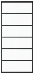 Πόρτα Συρόμενη Μαύρη 90 x 205 εκ. από Γυαλί ESG / Αλουμίνιο - Μαύρο