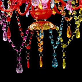 vidaXL Φωτιστικό με 5 Λαμπτήρες Ροζ Πολύχρωμο