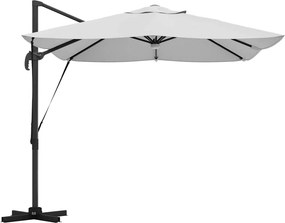 vidaXL Ομπρέλα ηλίου με φώτα λωρίδας LED Άμμος 351 x 250 x 253 εκ