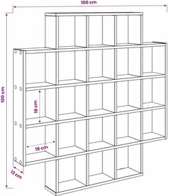 vidaXL Ράφι Τοίχου Λευκό 100 x 13 x 100 εκ Επεξεργασμένο Ξύλο