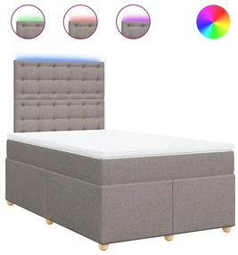 Κρεβάτι Boxspring με Στρώμα Taupe 120x190 εκ. Υφασμάτινο - Μπεζ-Γκρι