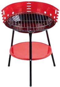 KMT Style Στρογγυλή Φορητή Ψησταριά Κάρβουνου για BBQ 44x40εκ. Κόκκινη