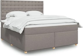 vidaXL Κρεβάτι Boxspring με Στρώμα Taupe 180x200 εκ. Υφασμάτινο