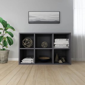 vidaXL Ραφιέρα / Βιβλιοθήκη Γυαλιστερό Γκρι 66x30x97,8 εκ. Μοριοσανίδα
