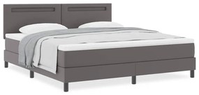 vidaXL Κρεβάτι με Στρώμα με στρώμα Γκρι 180 x 200 cm Τεχνητό δέρμα