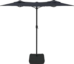 vidaXL Ομπρέλα Κήπου με Διπλή Κορυφή και LED Μαύρη 316 x 145 εκ.