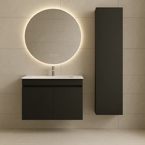 Linea Led 80 MDF - Έπιπλο Μπάνιου Με Νιπτήρα &amp; Καθρέπτη - Latte