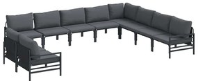 vidaXL Σετ Καναπέ Κήπου 10 pcs Ανθρακί Ατσάλι