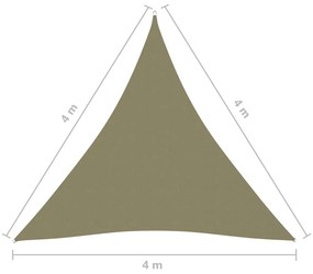 Πανί Σκίασης Τρίγωνο Μπεζ 4 x 4 x 4 μ. από Ύφασμα Oxford - Μπεζ