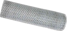 vidaXL Φράχτης Εξαγώνου Ασημί 0,5 x 10 μ. Γαλβανισμένος χάλυβας