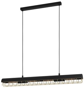 Φωτιστικό Οροφής - Ράγα Alfonsine 390059 116x12x110cm 4xE27 40W Black-Brass Eglo Steel,Aluminum