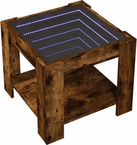 vidaXL Τραπεζάκι Σαλονιού με LED Δρυς 53x53x45 εκ. Επεξεργασμένο Ξύλο