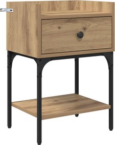 vidaXL Κομοδίνο 2 τεμ. Artisan Oak 40 x 29 x 60 εκ Επεξεργασμένο Ξύλο