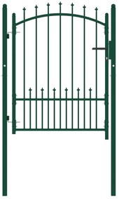 Πόρτα Περίφραξης με Ακίδες Πράσινη 100 x 125 εκ. Ατσάλινη - Πράσινο