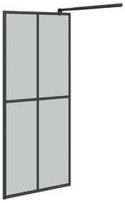 vidaXL Διαχωριστικό Ντουζιέρας 90 x 195 εκ. από Σκούρο Ψημένο Γυαλί