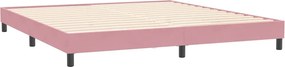 vidaXL Κρεβάτι Boxspring με Στρώμα Ροζ 180x210 εκ. Βελούδινο