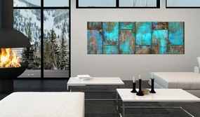 Πίνακας - Metal Mosaic: Blue 120x40