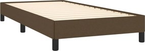 vidaXL Κρεβάτι Boxspring με Στρώμα Σκούρο Καφέ 90x200 εκ. Υφασμάτινο