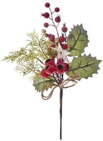 Κλαδί Πικ Με Berries &amp; Αστέρι 82902 34cm Green-Red