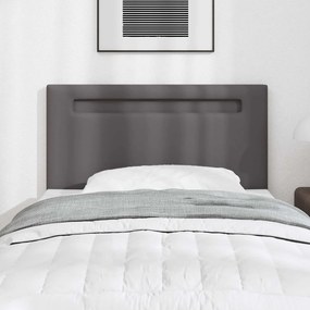 vidaXL LED κεφαλάρι Γκρι Τεχνητό Δέρμα