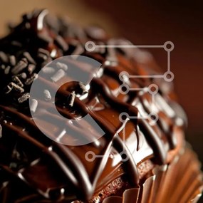 Intra Συλλεκτικό Ξύλινο Παζλ Plywood  4mm - Cupcake με επικάλυψη σοκολάτας με ψεκασμούς Σε Ξύλινο Κουτί - Διαστάσεις: 10x10 cm – 25 κομμάτια