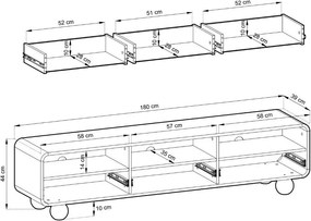 Έπιπλο τηλεόρασης Belu-Μήκος: 180 εκ.