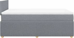 vidaXL Κρεβάτι Boxspring με Στρώμα Ανοιχτό Γκρι 120x200 εκ. Υφασμάτινο