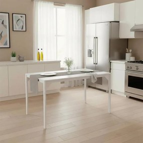 Τραπέζι Chan μελαμίνη σε λευκή απόχρωση κα πόδι λευκό μεταλλικό 120x75x75εκ 120x75x75 εκ.