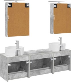 vidaXL Σετ Επίπλων Μπάνιου 5 pcs Γκρι Σκυροδέματος