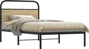 vidaXL Πλαίσιο Κρεβ. Χωρ. Στρώμα Sonoma Δρυς 90x200 εκ. Επεξ. Ξύλο