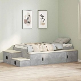 vidaXL Κρεβάτι Αποθήκευσης Γκρι Σκυρόδεμα 100x200 εκ.