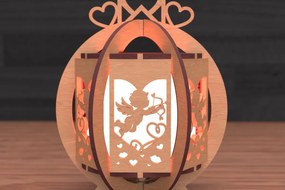 Intra απο ξύλο plywood Χρώμα wenge 3mm-4mm πάχος - με λέιζερ Cupid Lantern Δίασταση 30x20 cm INTRAFABR-110860872