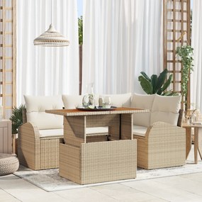 vidaXL Σετ Καναπέ Κήπου 5 pcs μπεζ και κρεμ 100 x 55 x 73 εκ