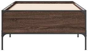 vidaXL Πλαίσιο Κρεβατιού Καφέ Δρυς 90 x 190 εκ. Επεξ. Ξύλο &amp; Μέταλλο