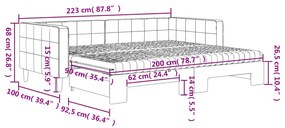 Καναπές Κρεβάτι Συρόμενος Μπλε 90x200 εκ. Βελούδινος Στρώματα - Μπλε