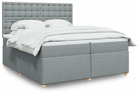 ΚΡΕΒΑΤΙ BOXSPRING ΜΕ ΣΤΡΩΜΑ ΑΝΟΙΧΤΟ ΓΚΡΙ 200X200 ΕΚ. ΥΦΑΣΜΑΤΙΝΟ 3291401