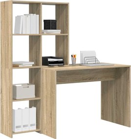 vidaXL Γραφείο Δρύς Sonoma 138,5 x 55 x 143 εκ Επεξεργασμένο ξύλο