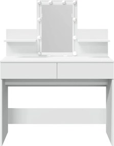 vidaXL Μπουντουάρ με LED Λευκό 100x40x130 εκ.