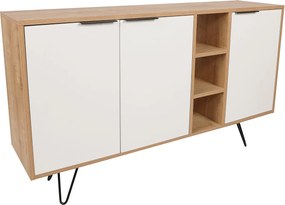 Μπουφές Δρυς / Λευκό CLARA 142x35,6x83