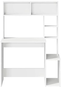 vidaXL Γραφείο  με ράφια Λευκό 100x45x140 cm Κατασκευασμένο ξύλο