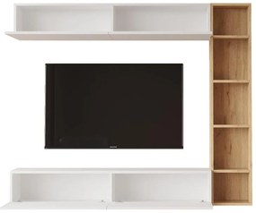 Σύνθεση σαλονιού Compo επιτοίχιο φυσικό - λευκό 169,10x25,8x143,5 εκ. 169.1x25.8x143.5 εκ.