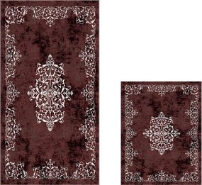 Bathmat Set (2 Pieces) 510616 - Claret Red Claret Red