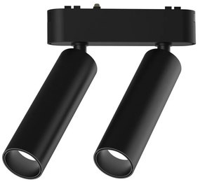Σποτ Μαγνητικής Ράγας Bisqit VK/04469/TR/B/DW/L/2 40V Ultra Slim LED 2x6W 2700K-6000K 705lm 24° CRI>90 IP20 Black VKLed