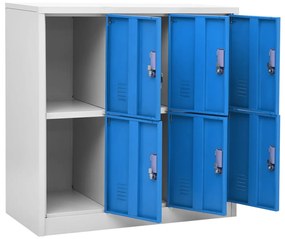 vidaXL Φοριαμός Ανοιχτό Γκρι / Μπλε 90 x 45 x 92,5 εκ. Ατσάλινος