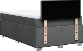 vidaXL Κρεβάτι Boxspring με Στρώμα Σκούρο Γκρι 120x190 εκ Υφασμάτινο
