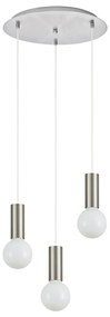 Φωτιστικό Οροφής Τρίφωτο Homelighting Adept Tube 77-8389 Nickel Matt