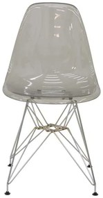Καρέκλα Adelle pakoworld PP διάφανο γκρι-inox πόδι 46x55x81εκ