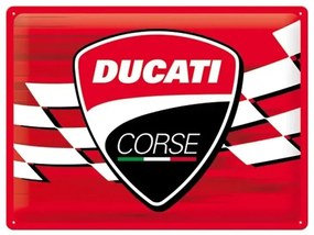 Μεταλλική πινακίδα Ducati Corse - Logo Racing Flag