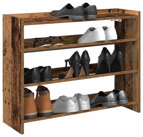 Ράφι παπουτσιών vidaXL Παλιό ξύλο 80x25x62 cm Κατασκευασμένο ξύλο